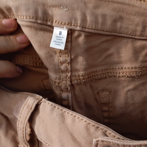 Lucky 7 Size 8 Skinny leg flat front Khaki tan Women's jeans pants - Picture 2 of 4